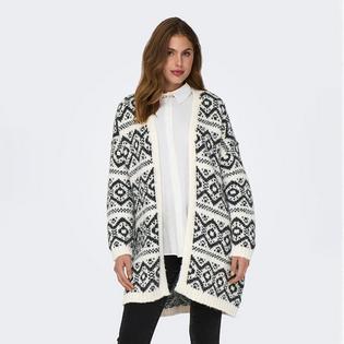 Women's Jacquard Belted Cardigan