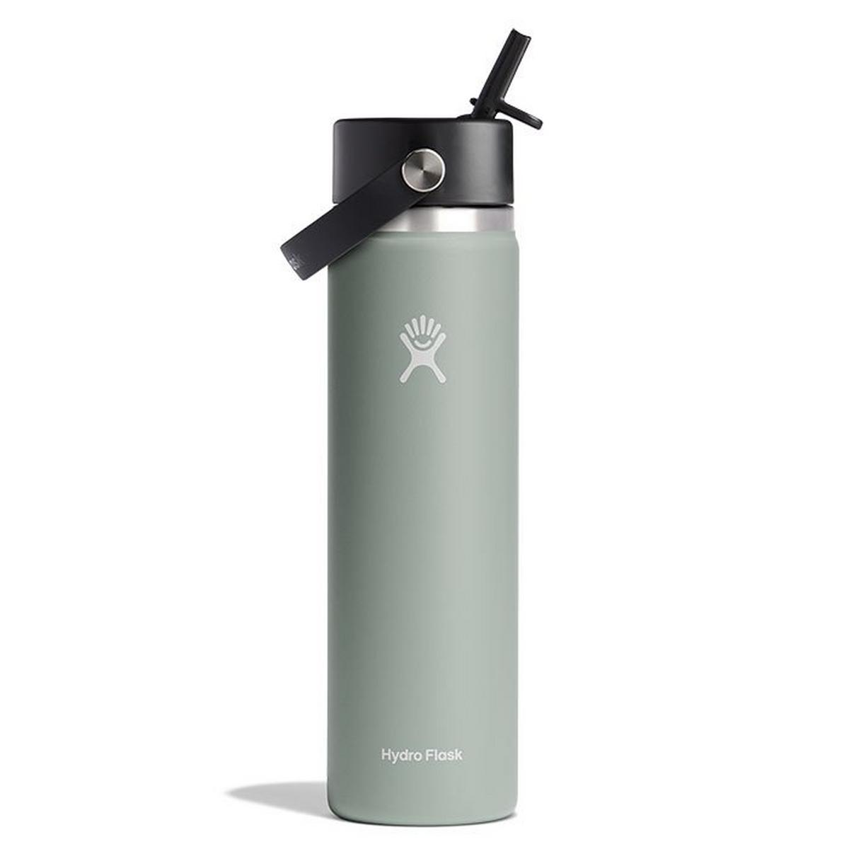 Wide Mouth Insulated Bottle with Flex Straw Cap (24 oz)