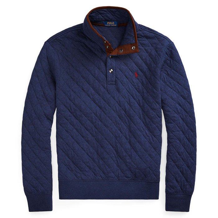 Polo Ralph Lauren Quilted Double-Knit Pullover - Navy - Size Small