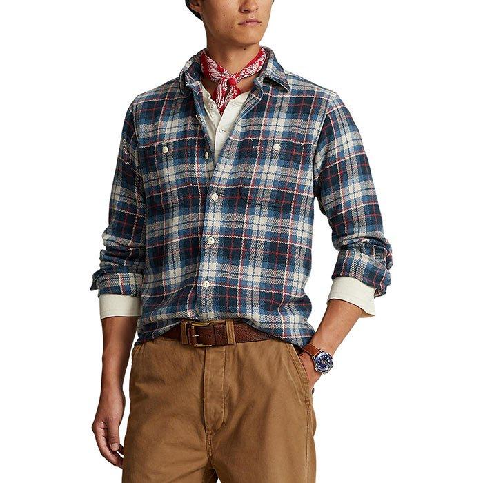 Men's Custom Fit Plaid Flannel Work Shirt | Polo Ralph Lauren