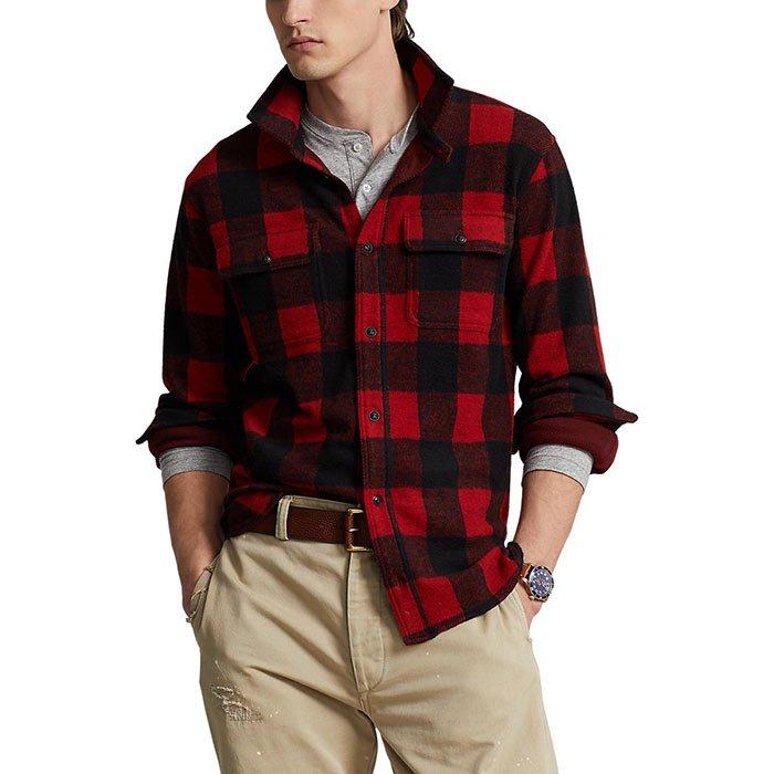 Men's Plaid Knit Flannel Work Shirt | Polo Ralph Lauren | Sporting 