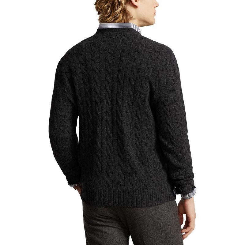 Polo Ralph Lauren Chandail en tricot c&acirc;bl&eacute; de laine de cachemire pour hommes