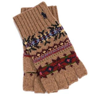 Gants sans doigts en mélange de laine Fair Isle pour hommes