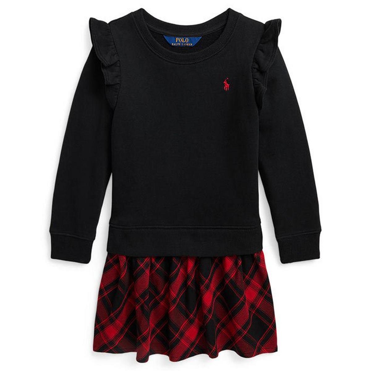 Girls' [2-4] Plaid Fleece Sweatshirt Dress