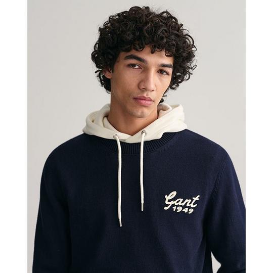 GANT Men s Varsity Graphic Crew Sweater Navy Size Medium