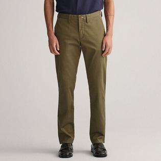 Pantalon chino en sergé à coupe ajustée pour hommes