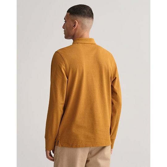 Gant Apparel Mens REG SHIELD LS PIQUE RUGGER 225 WARM BROWN L REG