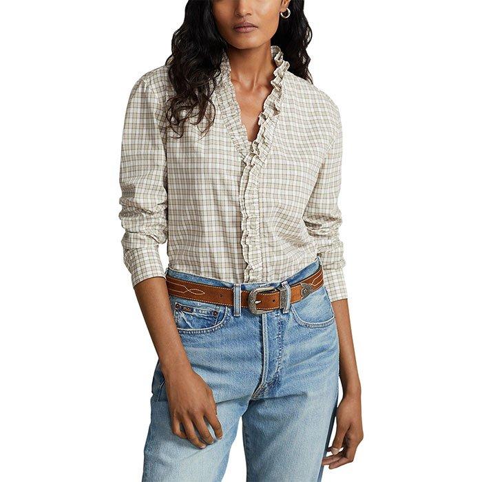 Polo Ralph Lauren | Women's Classic Fit Plaid Cotton Shirt, Size 14