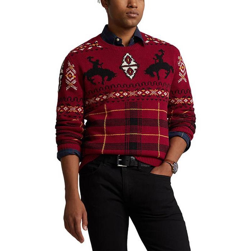 Polo Ralph Lauren Chandail Fair Isle d'inspiration western pour hommes