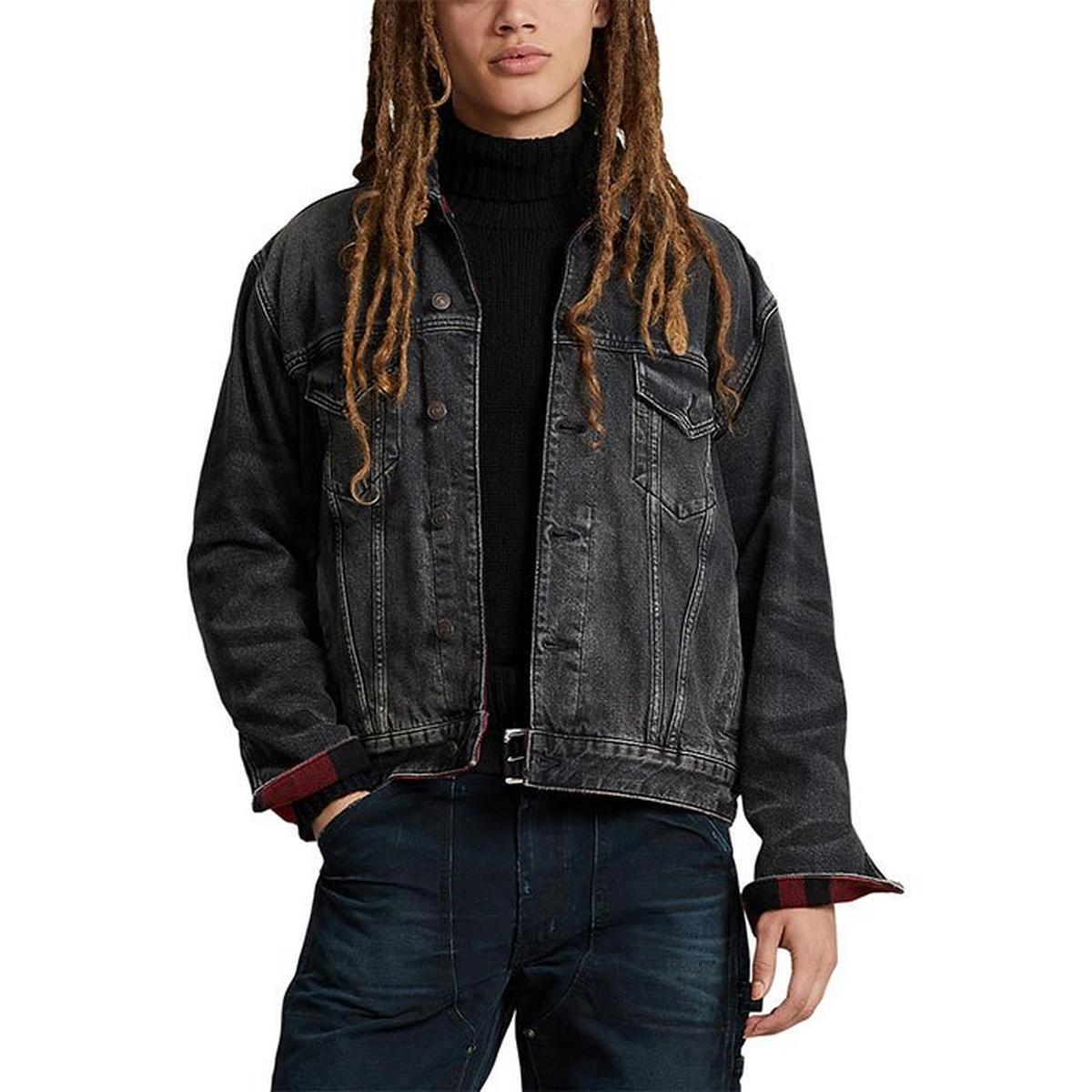 Men's Reversible Denim-Flannel Trucker Jacket