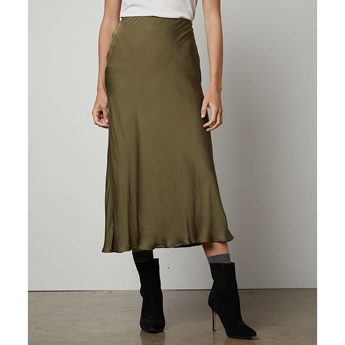 Women's Aubree Satin Midi Skirt