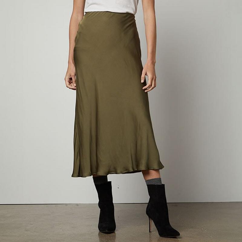 Velvet Jupe mi-longue Aubree Satin pour femmes