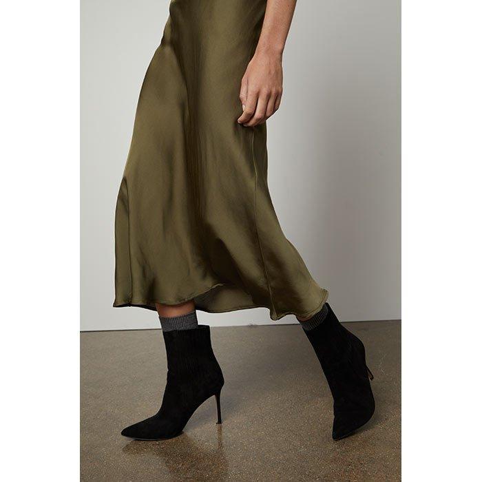 Women's Aubree Satin Midi Skirt