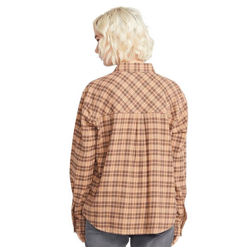 Volcom Chandail &agrave; manches longues Plaid To Meet U pour femmes