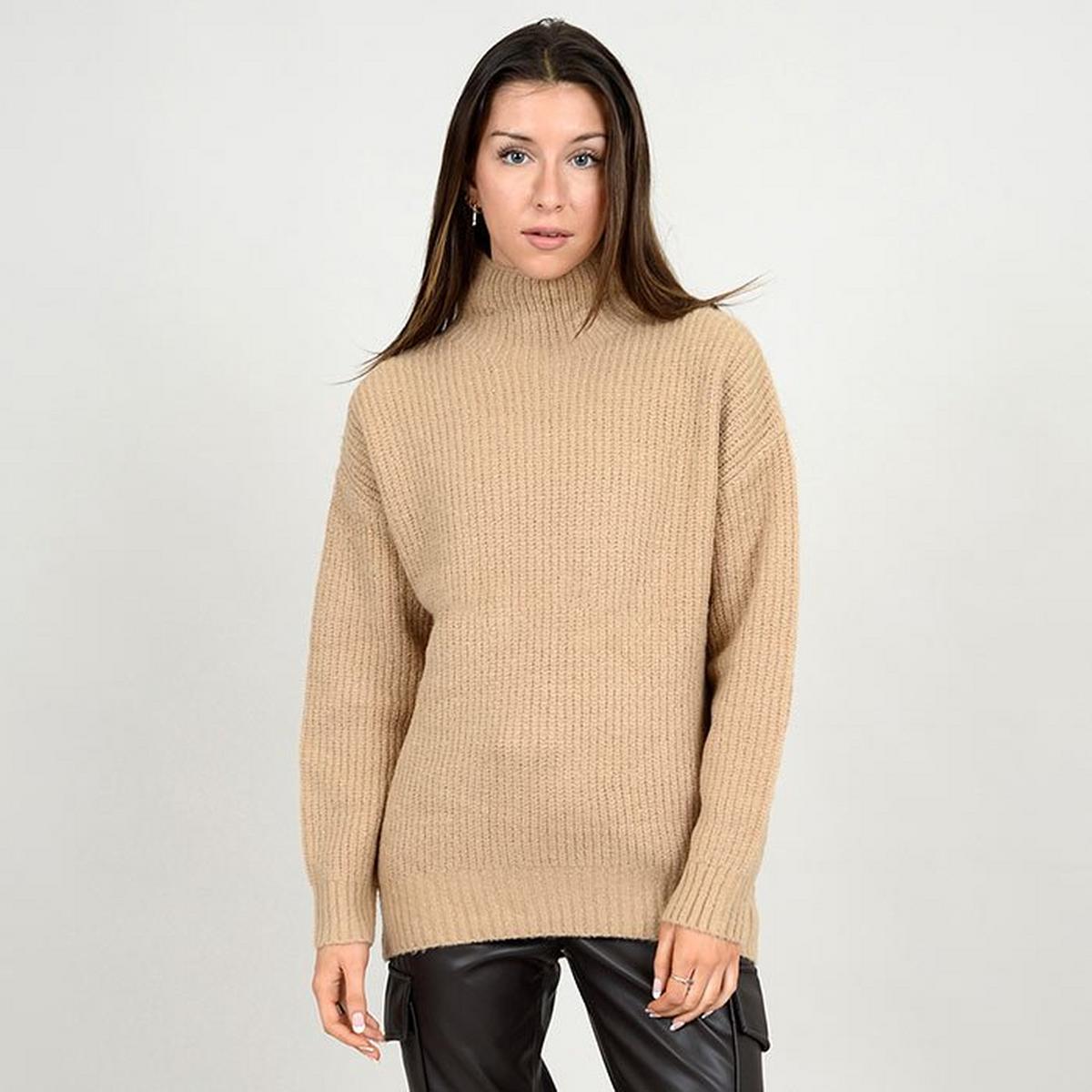 Women's Ribbed Knit Mock Neck Sweater