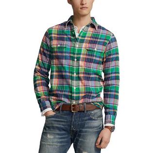 Chemise de travail en flanelle à carreaux pour hommes