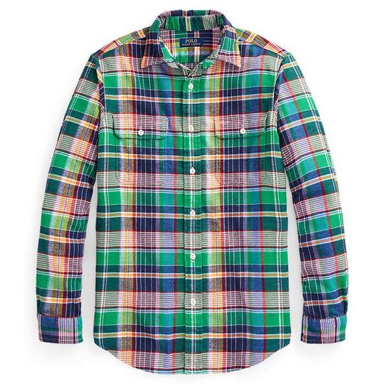 Men s Classic Fit Plaid Flannel Work Shirt Polo Ralph Lauren Sporting Life Online