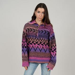 Women's Pop Pattern Half-Zip Sweater