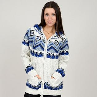 Chandail à capuchon Iceland en tricot avec glissière pour femmes