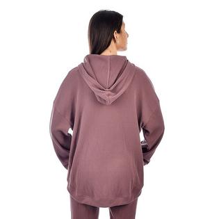 Oak & Ivy Haut &agrave; manches longues avec capuchon en tissu gaufr&eacute; pour femmes