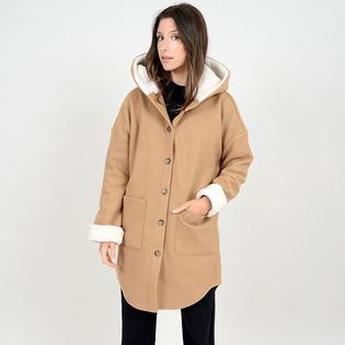 Veste-chemise longue à capuchon pour femmes