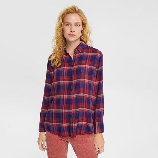 Esprit Women s Checked Long Sleeve Shirt Blouse