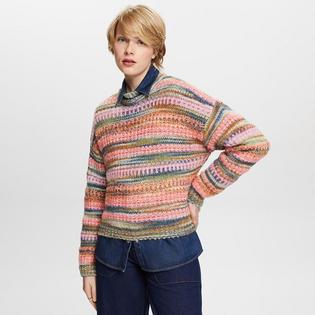 Chandail en mélange de laine rayé pour femmes