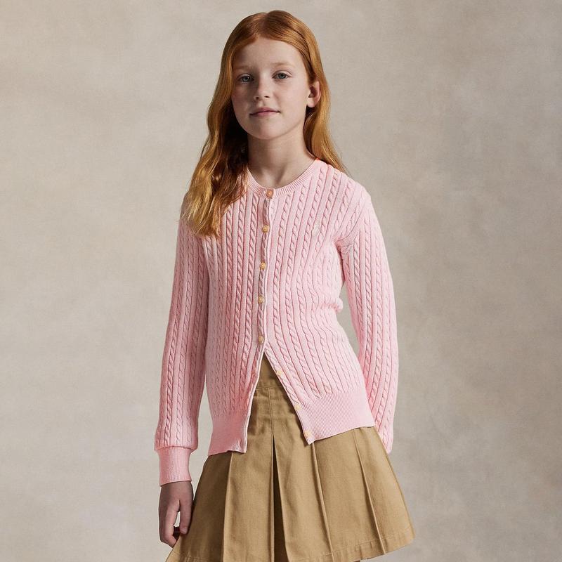 Polo Ralph Lauren Junior Girls' [7-16] Mini-Cable Cotton Cardigan