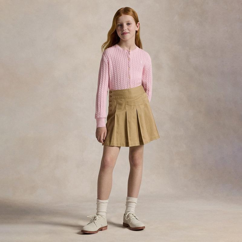 Polo Ralph Lauren Junior Girls' [7-16] Mini-Cable Cotton Cardigan