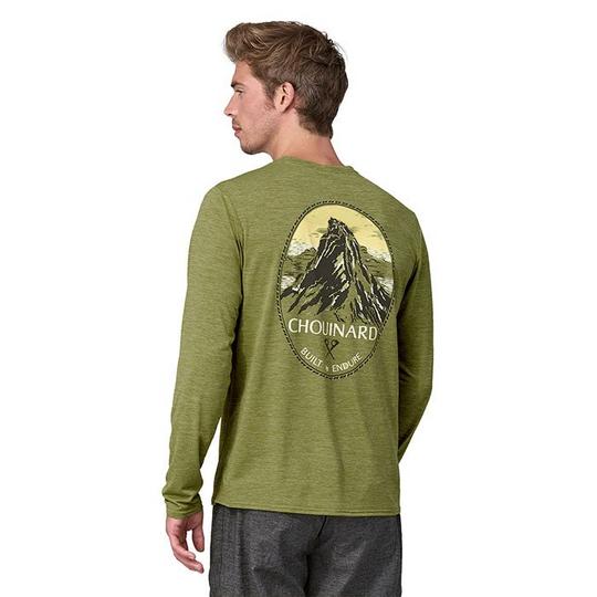 Patagonia Long Sleeved Capilene Cool Daily Graphic Shirt Lands Men s L Chouinard Crest Buckhorn Green X Dye
