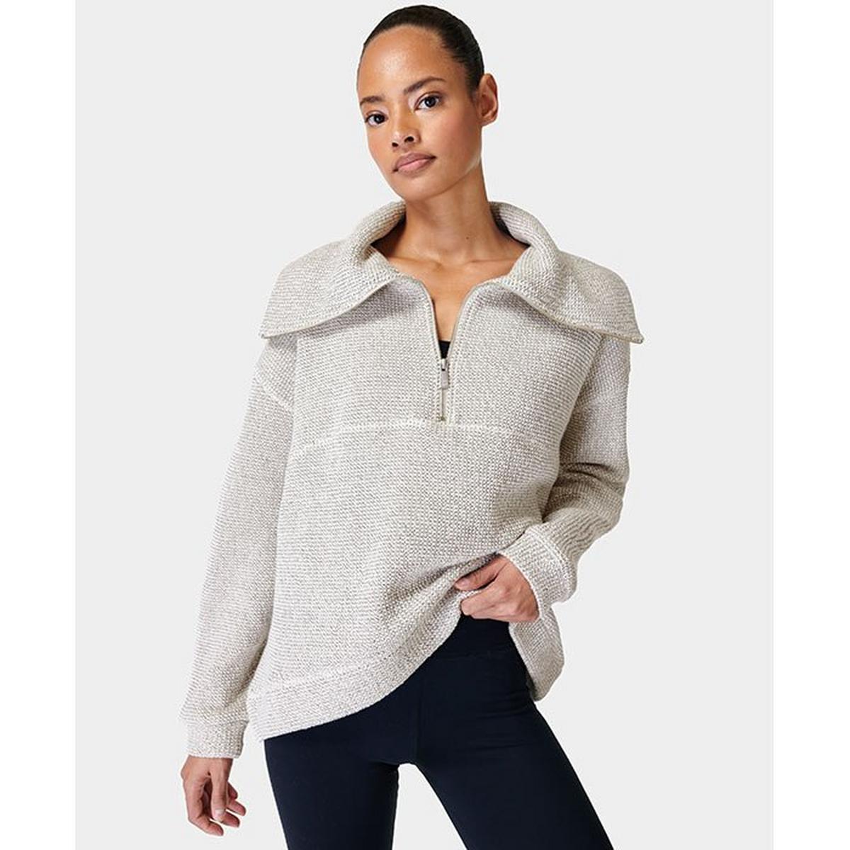 Women's Restful Boucle Half-Zip Sweater