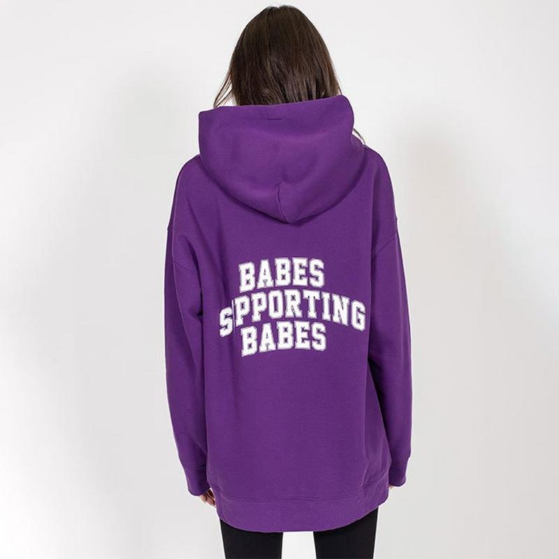 Brunette The Label Chandail &agrave; capuchon Babes Supporting Babes Big Sister pour femmes