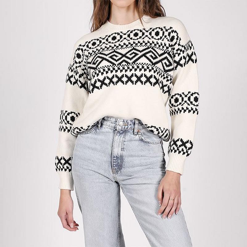 Brunette The Label Chandail en tricot Fair Isle pour femmes