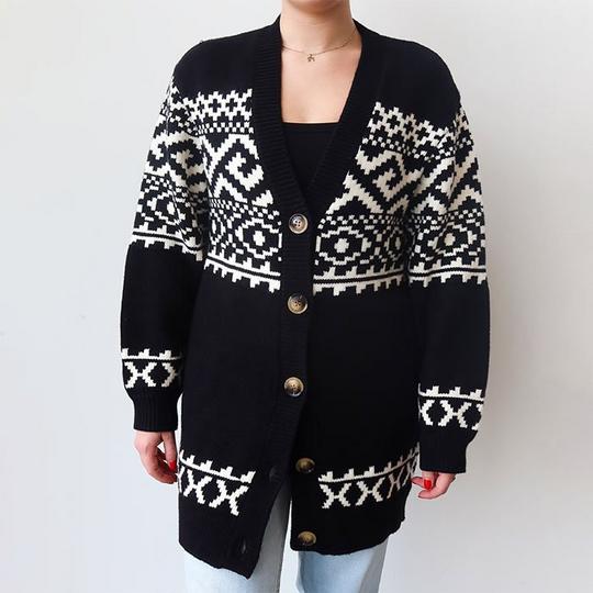 Brunette The Label Women s Fair Isle Knit Cardigan