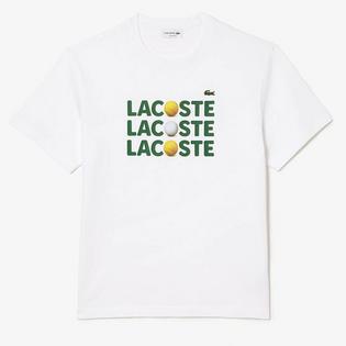 Lacoste T-shirt Ball Print en coton &eacute;pais pour hommes