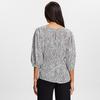 Women s Printed Crepe V-Neck Blouse