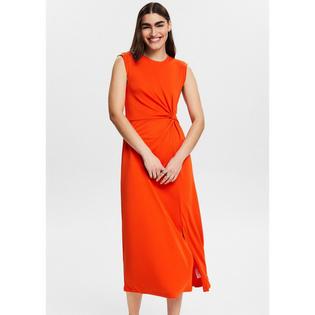Women's Knotted Crepe Midi Dress