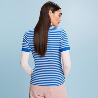 Esprit Women's Logo Print Striped Cotton T-Shirt