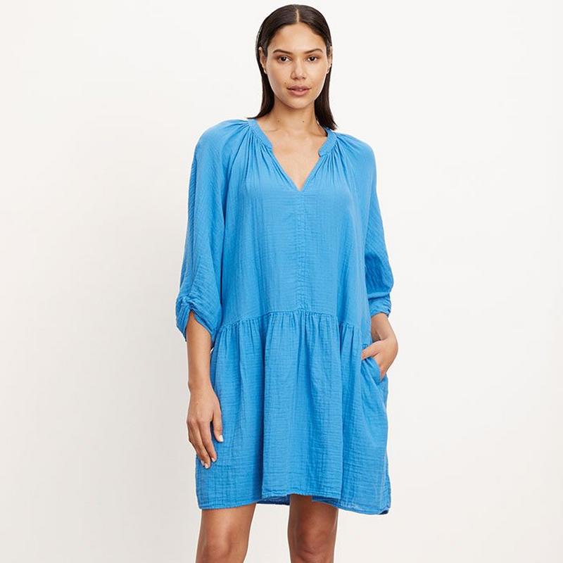 Velvet Robe Nica en gaze de coton pour femmes
