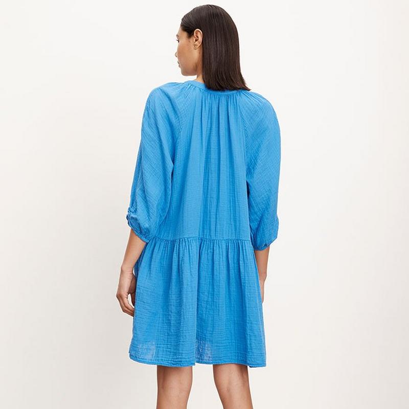 Velvet Robe Nica en gaze de coton pour femmes