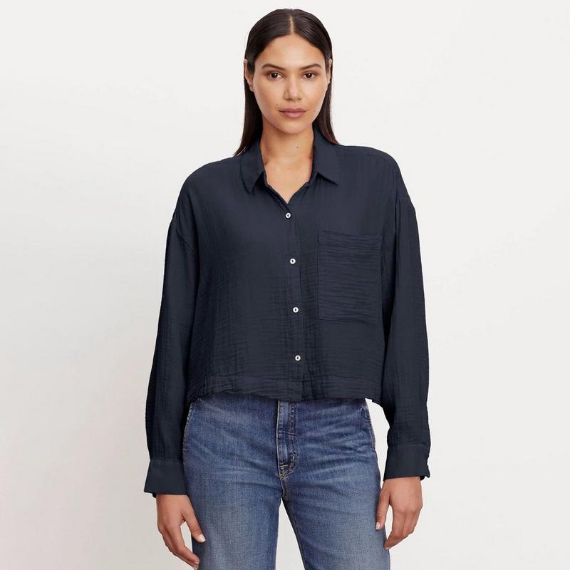 Velvet Chemise en gaze de coton Lana pour femmes