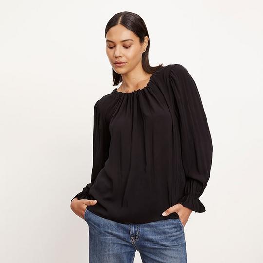 Velvet Women s Bristol Neck Tie Top