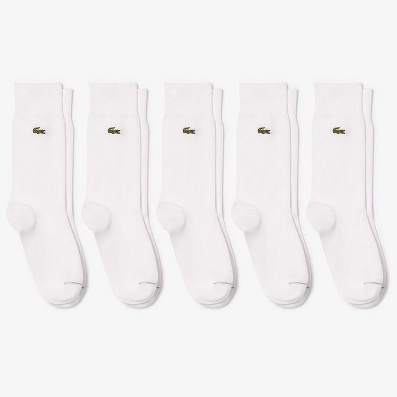 Lacoste Chaussettes hautes en coton biologique pour hommes (paquet de 5)