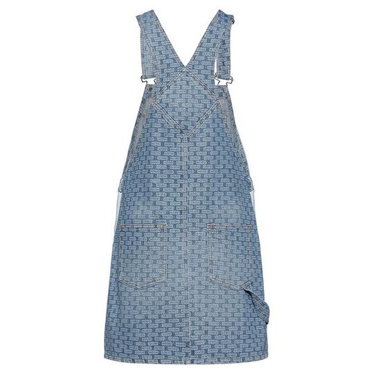 Blue overall dress best sale