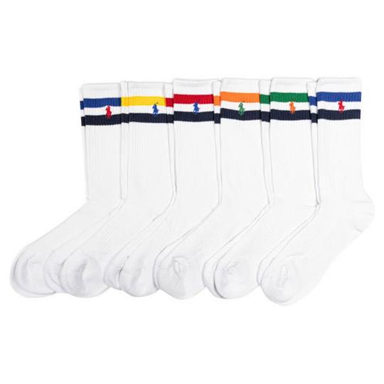 Polo Ralph Lauren Men s Varsity Stripe Crew Sock  6 Pack 