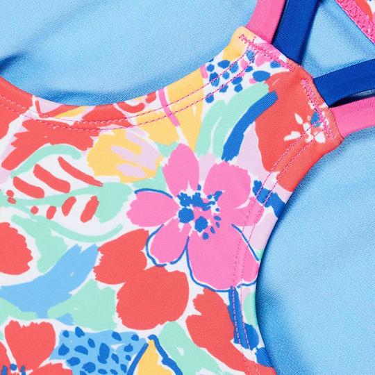 Speedo Junior s Girl s Printed Strappy One Piece Swimsuit Size 12
