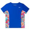 Junior Girls   7-16  Short Sleeve Printed Splice Rashguard