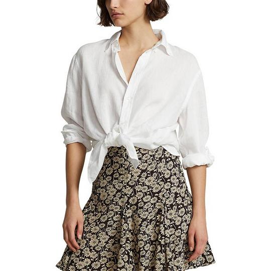 Women s Oversize Fit Linen Shirt Polo Ralph Lauren Sporting Life Online