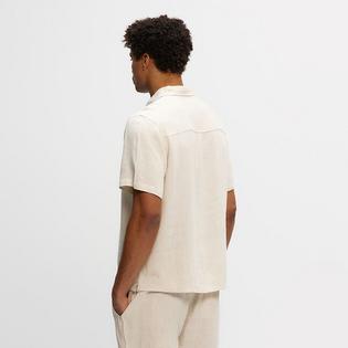 Kuwalla Chemise &agrave; manches courtes en m&eacute;lange de lin pour hommes