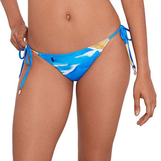 Polo Ralph Lauren Bas de bikni teint par n uds Side-Tie pour femmes